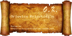Orlovics Krisztián névjegykártya
